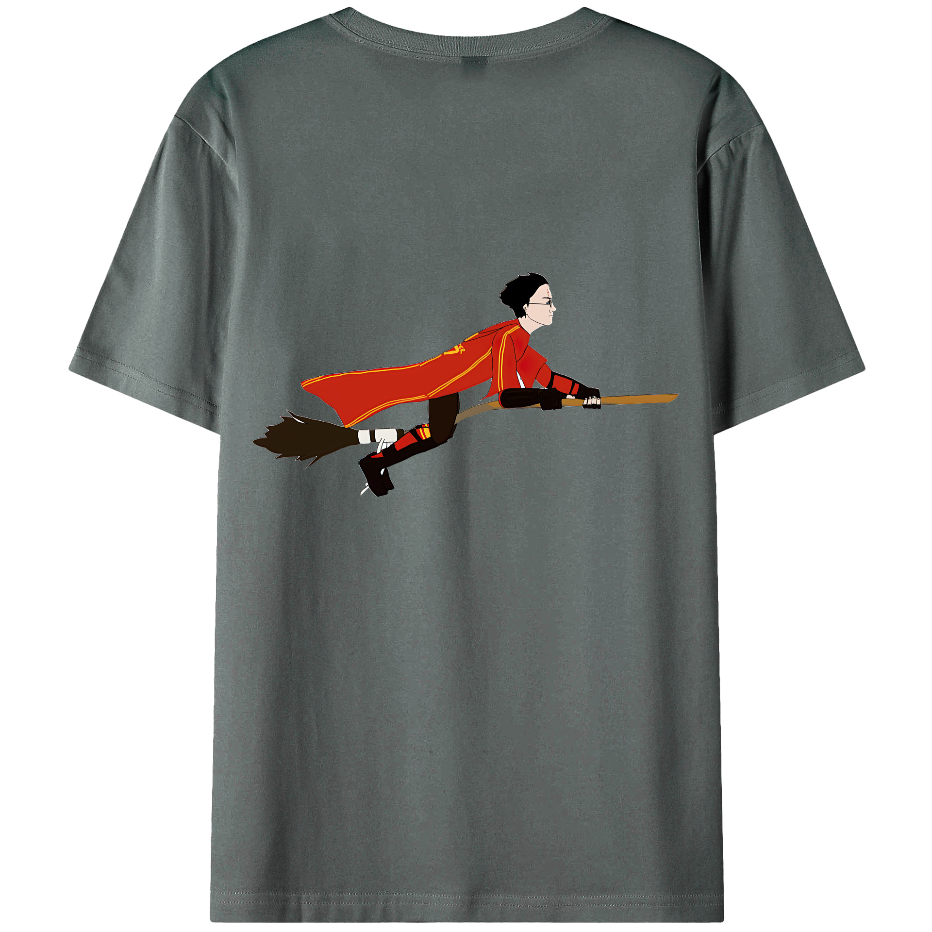 （画像用） Harry Potter ハリー・ポッターシリーズ 綿100％ メンズ半袖Tシャツ（バックプリント） 通気性